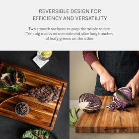 Teakhaus knife-friendly surface keeps blades sharp during prep.