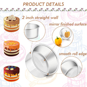 TeamFar stainless steel cake pan closeup-edges highlight smooth rims for easy handling.