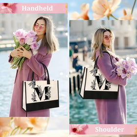 Tecanne tote bag side view with reinforced handle emphasizes comfortable carrying
