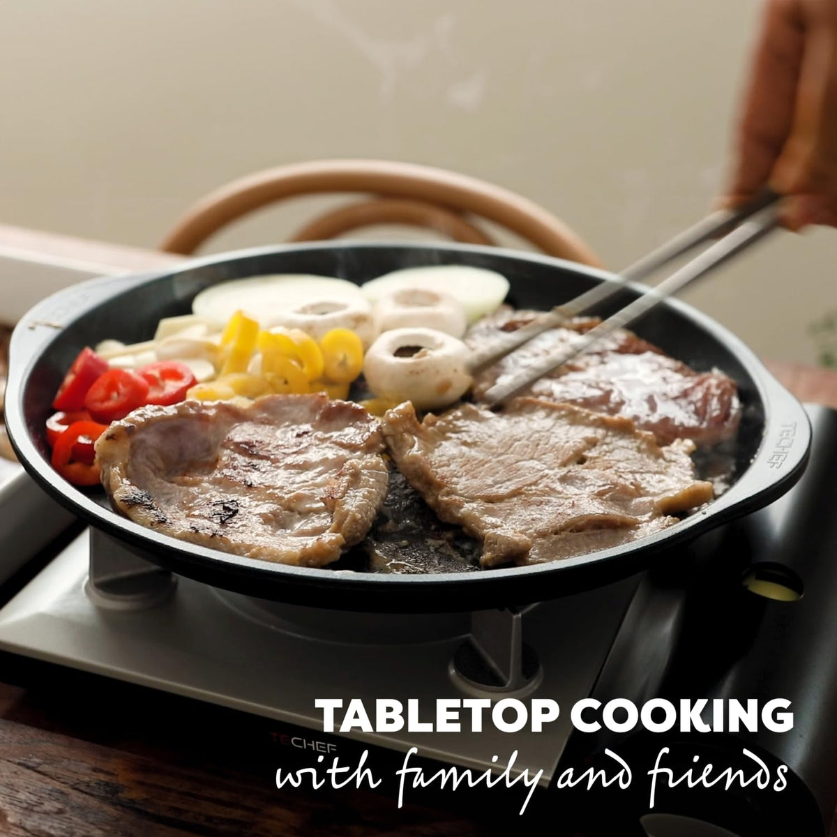 TECHEF KBBQ grill pan nonstick coating for easy food release