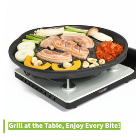 TECHEF KBBQ grill pan swirl channel drains fat while browning