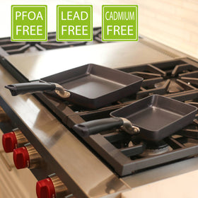 TECHEF Tamagoyaki Pan induction-ready base works on all stove types