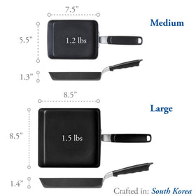 TECHEF Tamagoyaki pan side handle view for comfortable grip