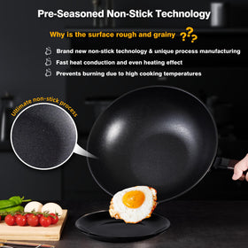 Teewe 13-inch wok with dish brush keeps cleanup simple.