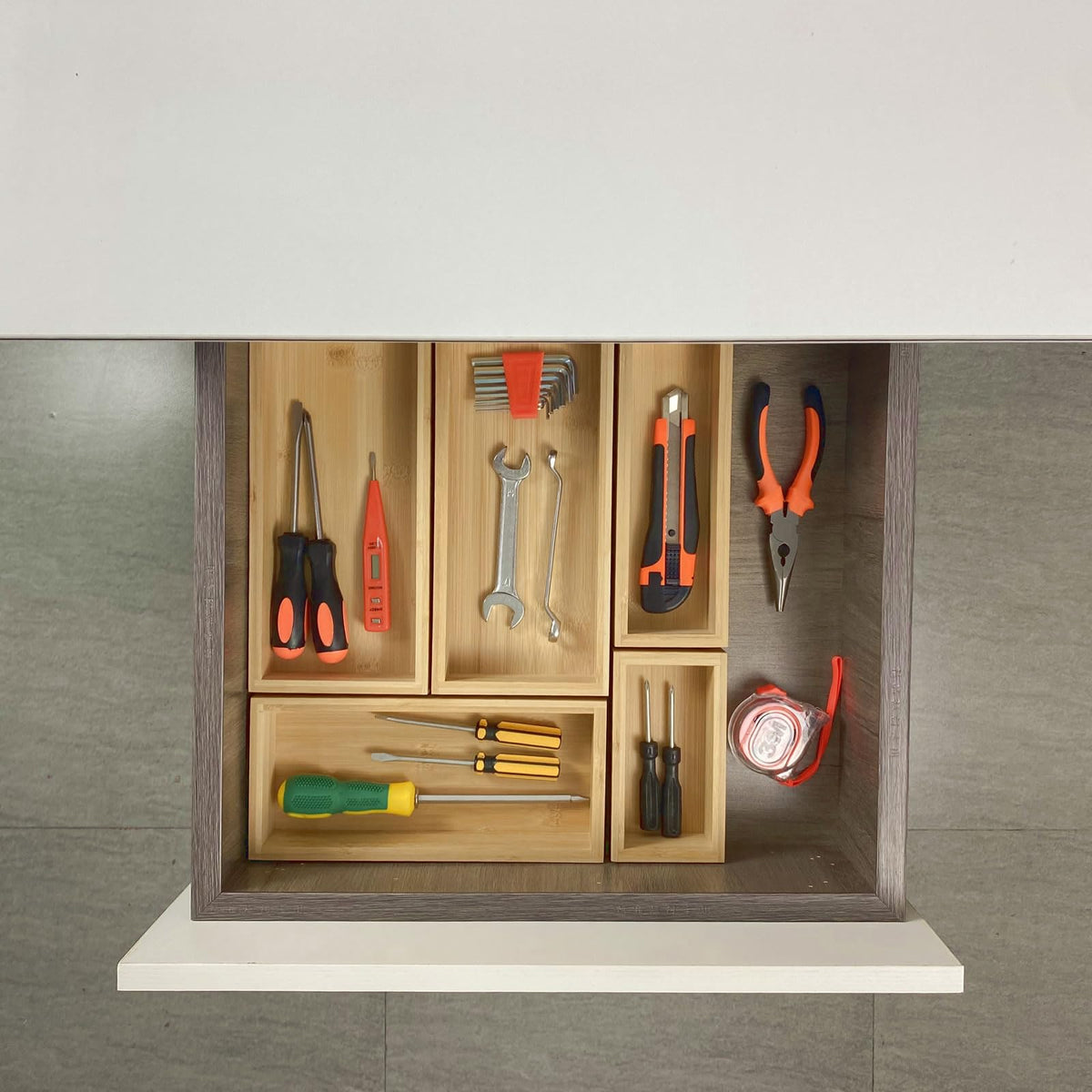 Teicui desk drawer organizer used as makeup and small item storage