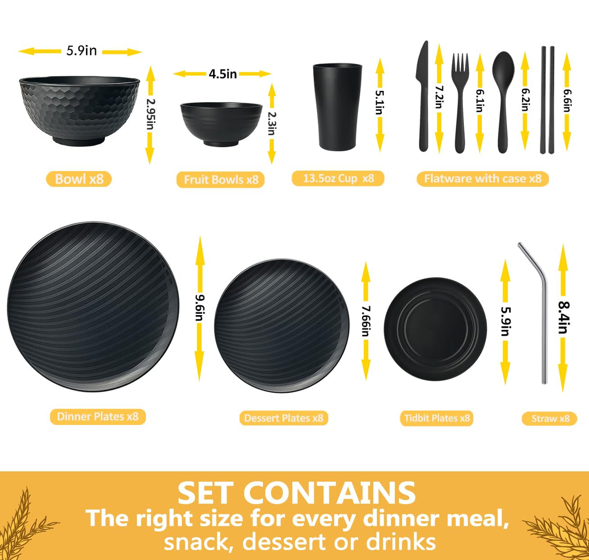 Teivio dessert plates showing sleek black finish and simple styling