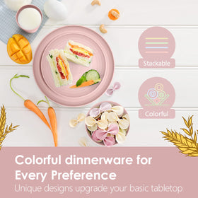 Teivio pink dinnerware durable and lightweight for family use.