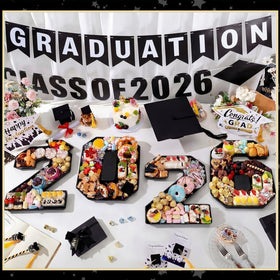 Tellingyou grad 2026 charcuterie box black serves as stylish centerpiece or gift