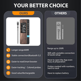 TEMMIO AI Smart Thermometer app control for remote monitoring during grilling.