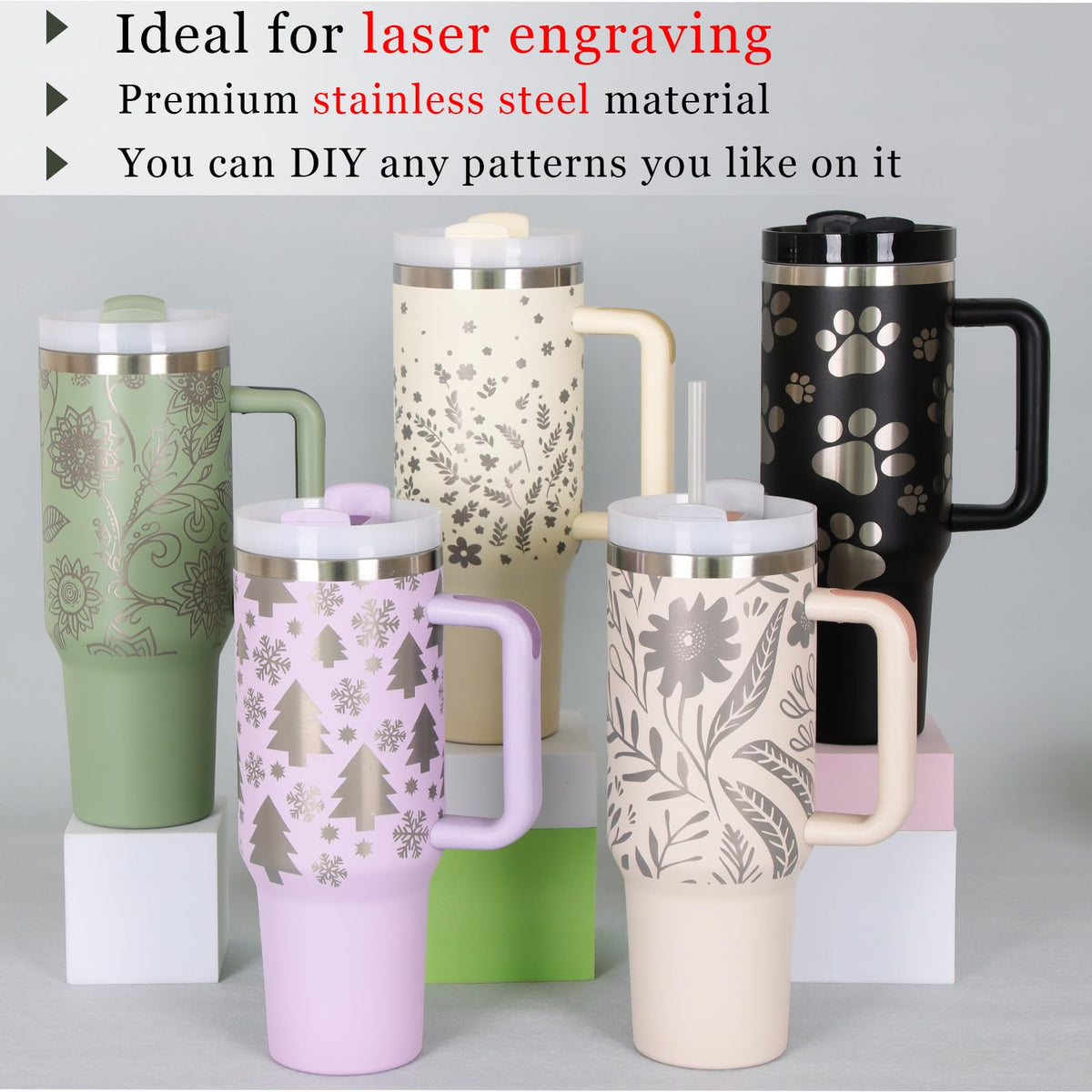 Temolulu double-wall 40oz tumbler maintains temperature longer.