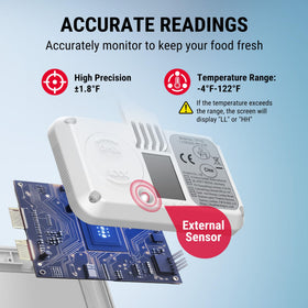 TempPro max/min recording tracks temperature fluctuations in your fridge