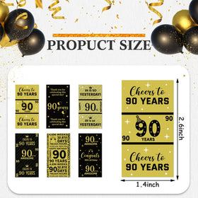 Tenare 90th birthday stickers showing peel-and-stick action for easy assembly.