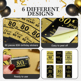 Tenare cheers to 80 years labels ideal for personalized favors