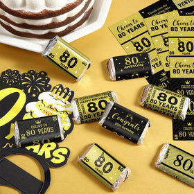 Tenare congrats 80th birthday labels for classy decorations