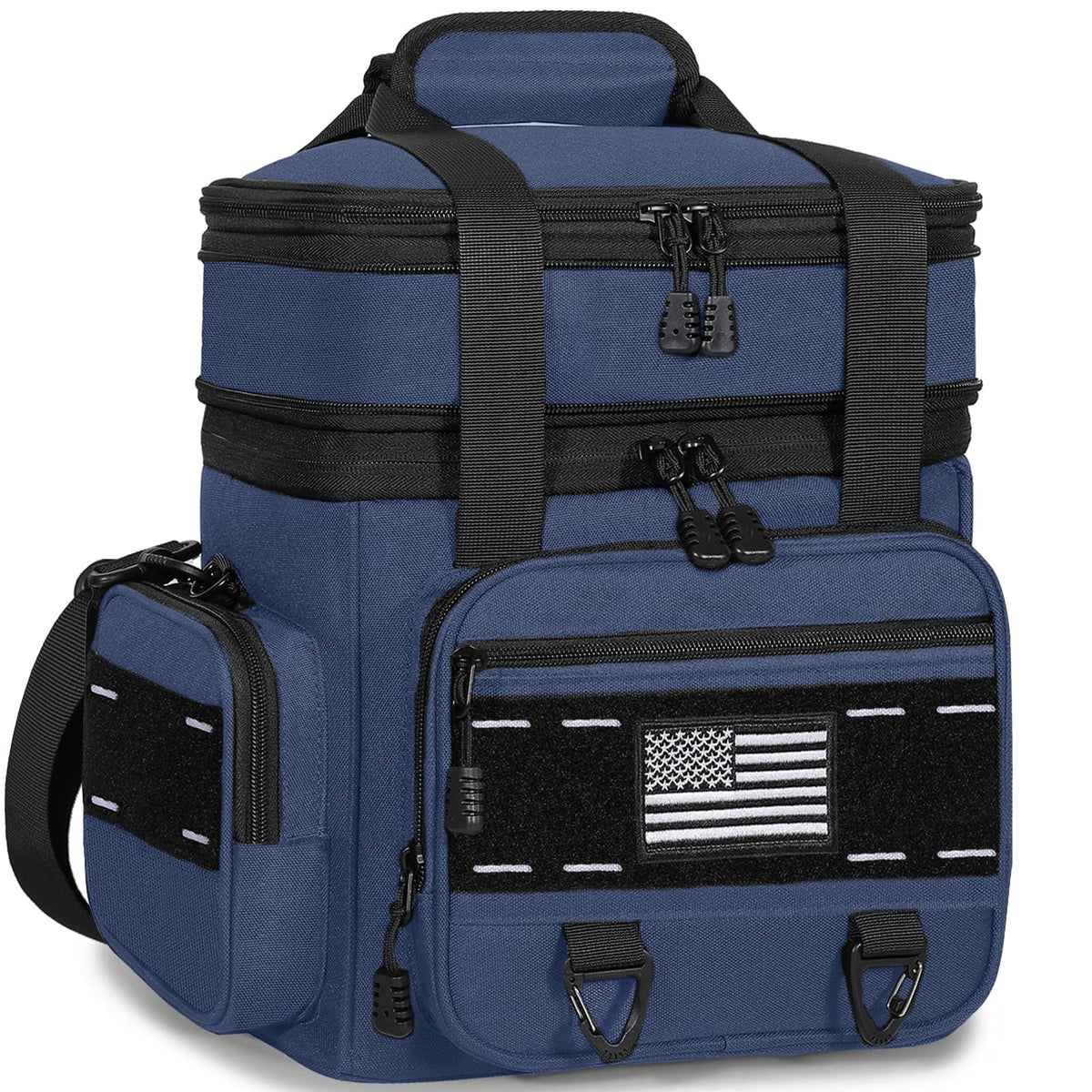 TENKIST expandable lunch box front view with patch panel for customization and personalization.