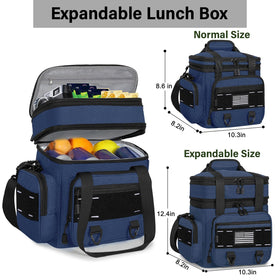 TENKIST lunch box rear view with American flag patch for style.