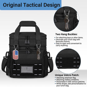 TENKIST lunch box cooler bag side pockets for bottles and essentials.