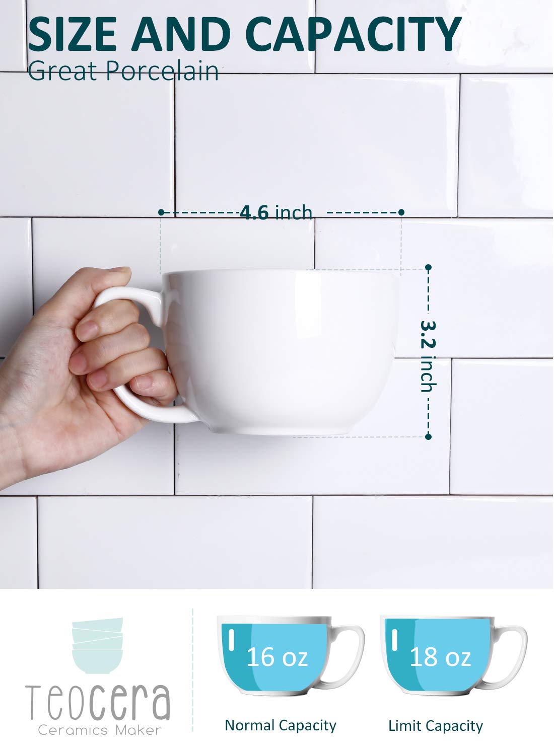 Teocera durable porcelain mug designed for daily use at home or office.