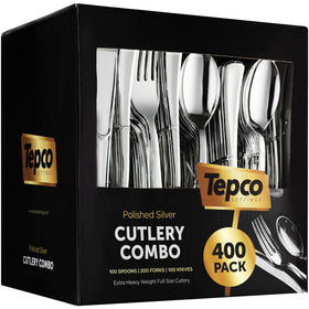 Tepco Settings 400-count forks with a lustrous silver finish for events