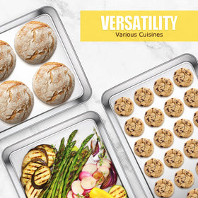 Terlulu baking sheet supports multi-use tasks like cookies, vegetables, and bacon.