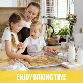 Terlulu baking sheet fits most ovens for versatile roasting and baking.
