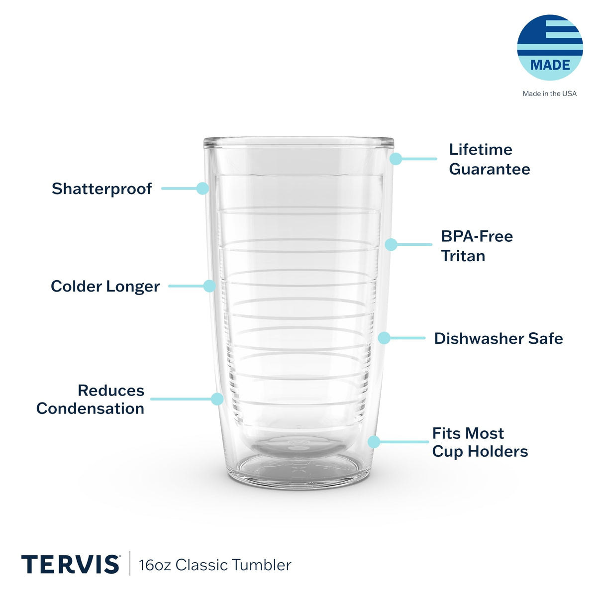 Tervis BPA-free durable tumbler designed for everyday use and longevity.