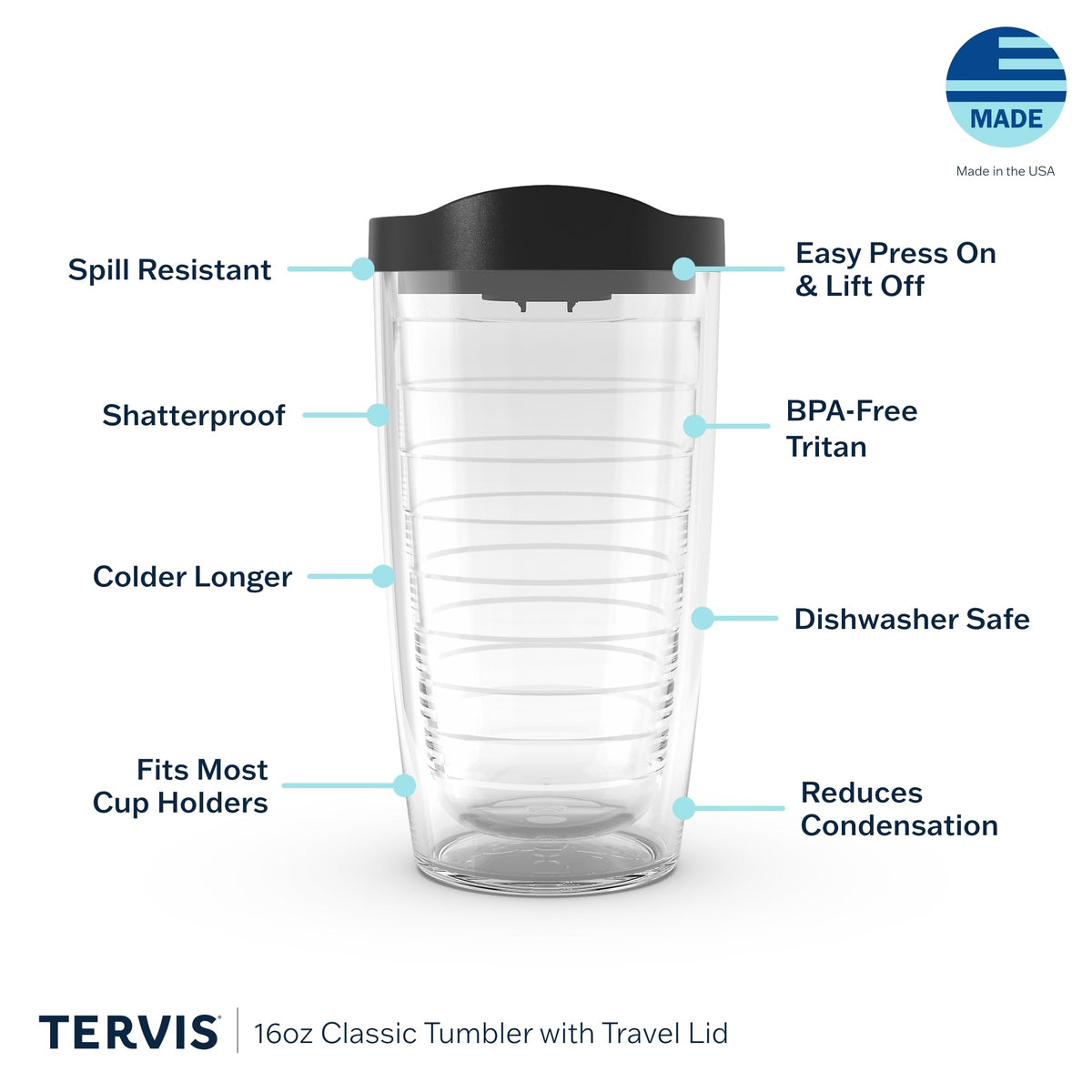 BPA-free materials ensure safe daily use of the Tervis cup