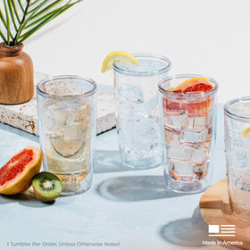 Tervis Currents 16oz tumbler beside a cup holder for travel convenience.