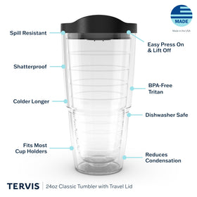 Tervis Japanese Cherry Blossom 24 oz tumbler BPA-free construction supports safe daily use.