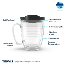 Tervis Tritan clear body offers durable, lightweight, shatter-resistant performance.