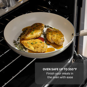 T-Fal Signature even heat base delivers even cooking.