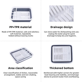 Thanstar collapsible dish drainer folded for compact under-sink storage.