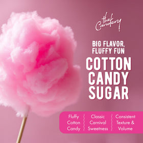The Candery Strawberry cotton candy sugar jar ready for quick setup.
