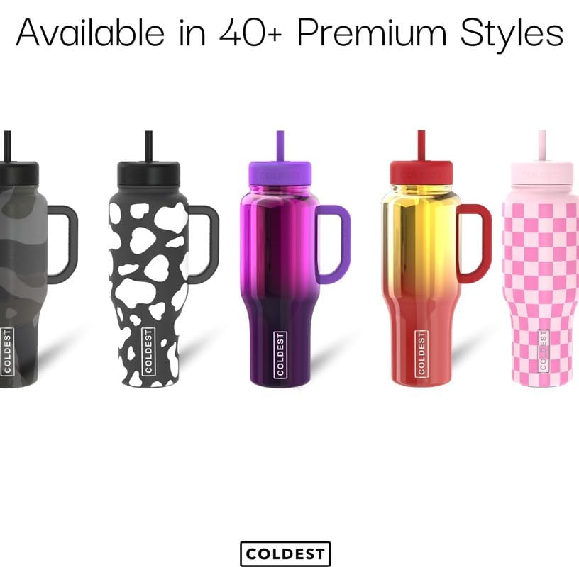 The Coldest Water Morrocan Vibes tumbler features ergonomic handle and non-slip base