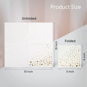 Wedding reception napkins with gold accents by The Essential Concierge