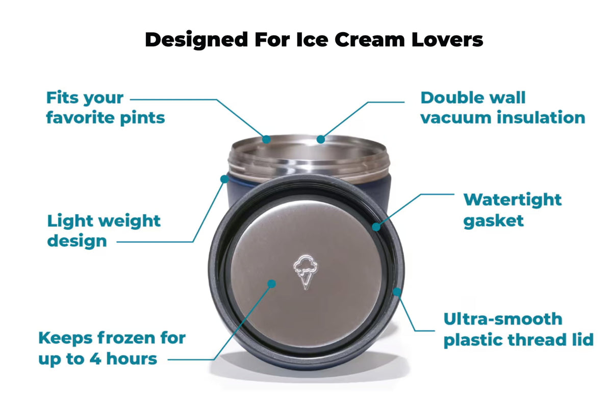 The Ice Cream Canteen keeps ice cream cold inside a cooler.