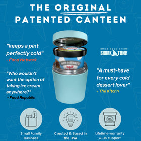 The Ice Cream Canteen features insulated stainless steel for lasting cold.