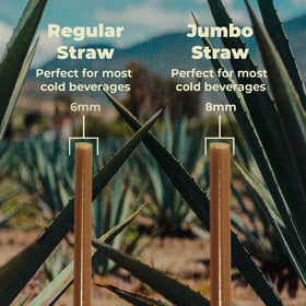 The Sustainable Agave Company 8in brown straw ready for beverages.