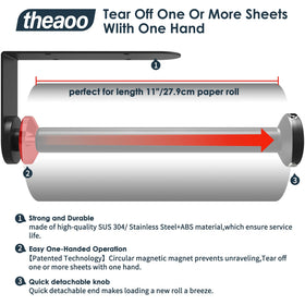 theaoo one-handed tear damping system in action for smooth sheet removal