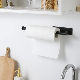 under-cabinet paper towel roll rack from theaoo keeps rolls accessible and organized
