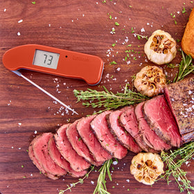 Thermapen ONE shows a one-second read for quick temperature checks.