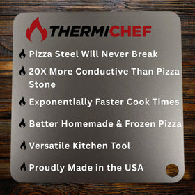 Seasoning yields non-stick release on ThermiChef pizza steel