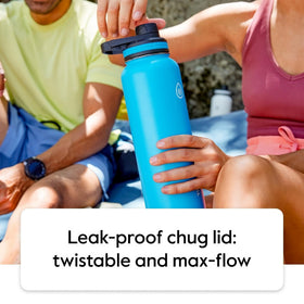 ThermoFlask 24 oz bottle maintains hot beverages for 12 hours during travel.
