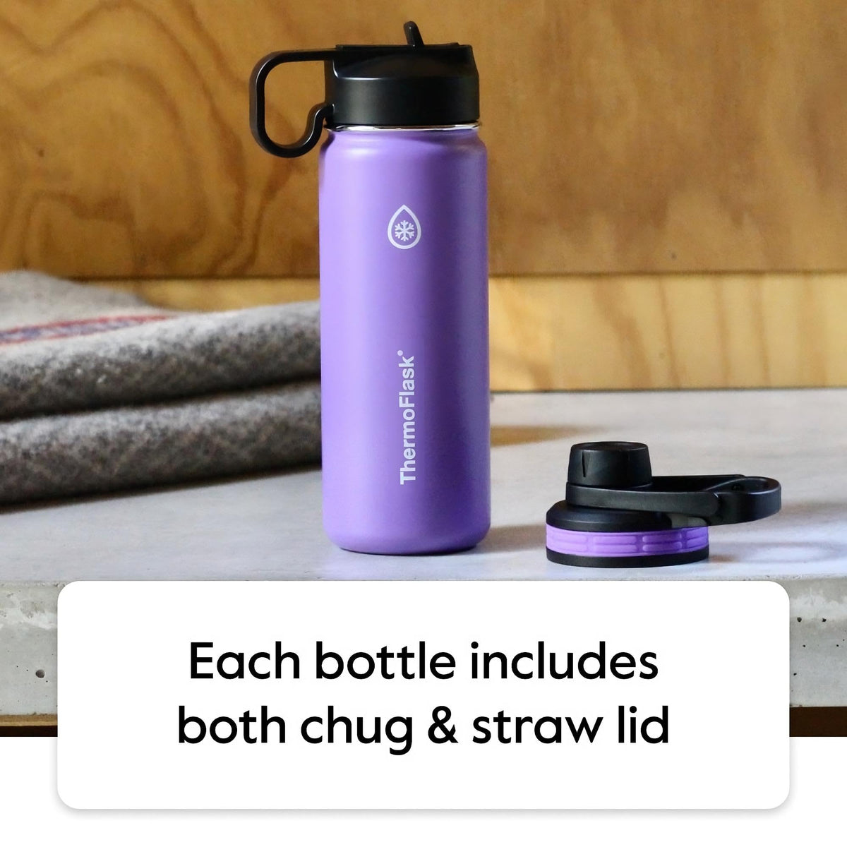 ThermoFlask 24 oz bottle straw lid in action, easy sip during hikes.