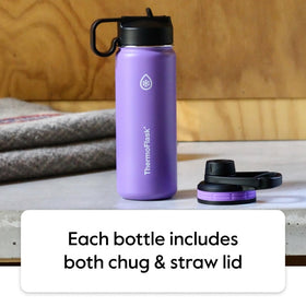 ThermoFlask 24 oz bottle straw lid in action, easy sip during hikes.