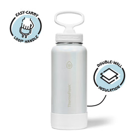 ThermoFlask insulated double-wall bottle keeps beverages cold up to 24 hours