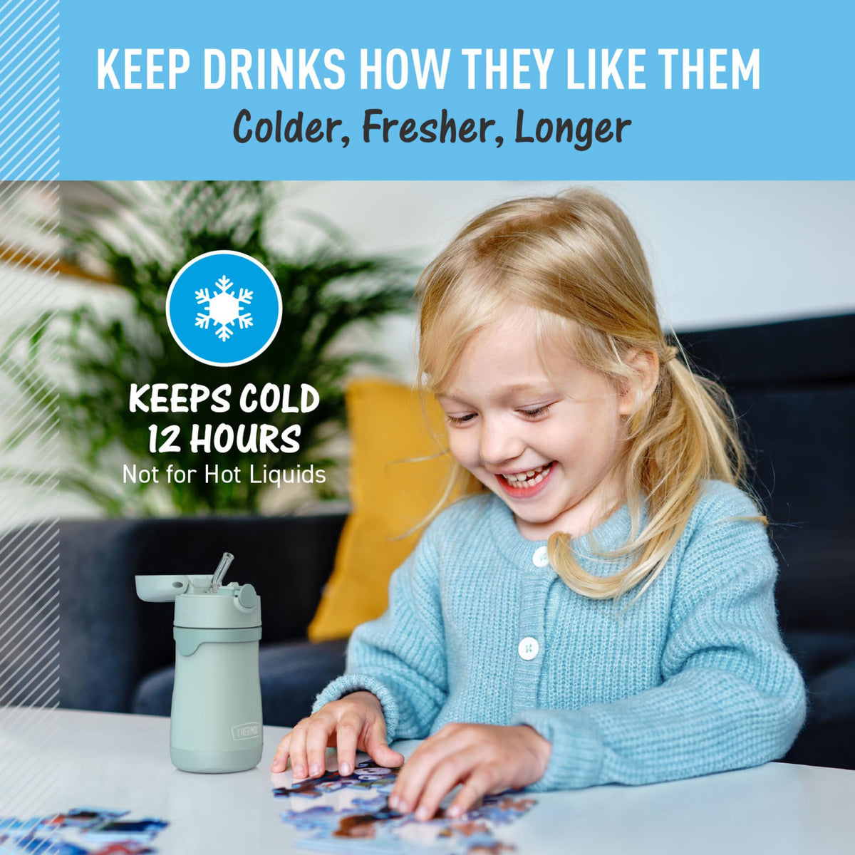 Compact 10 ounce capacity fits school bags and cupholders for everyday use.