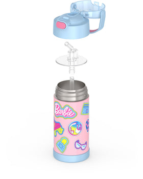 Soft-touch handle on THERMOS FUNtainer Barbie bottle for easy carrying