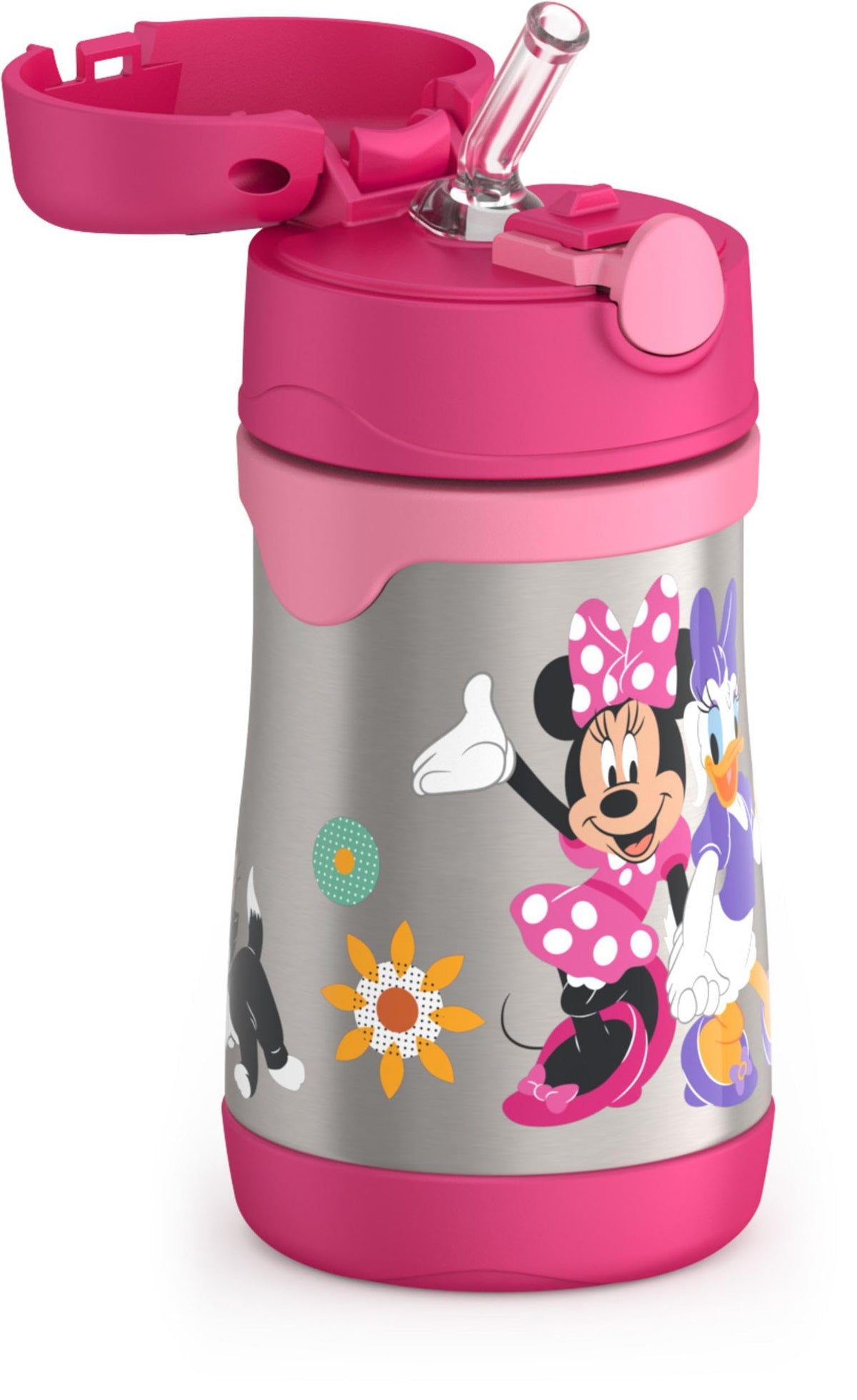 THERMOS Minnie Mouse exterior with metal finish shows rugged, easy-to-clean surface.