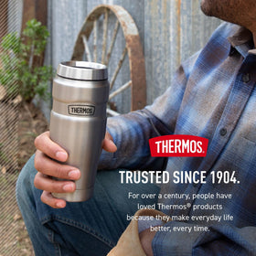 Desk-ready THERMOS Stainless King 16oz army green setup for everyday use